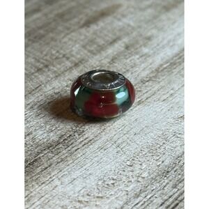 Chamilia Murano Glass Floral Charm Bead Sterling Silver Stamped